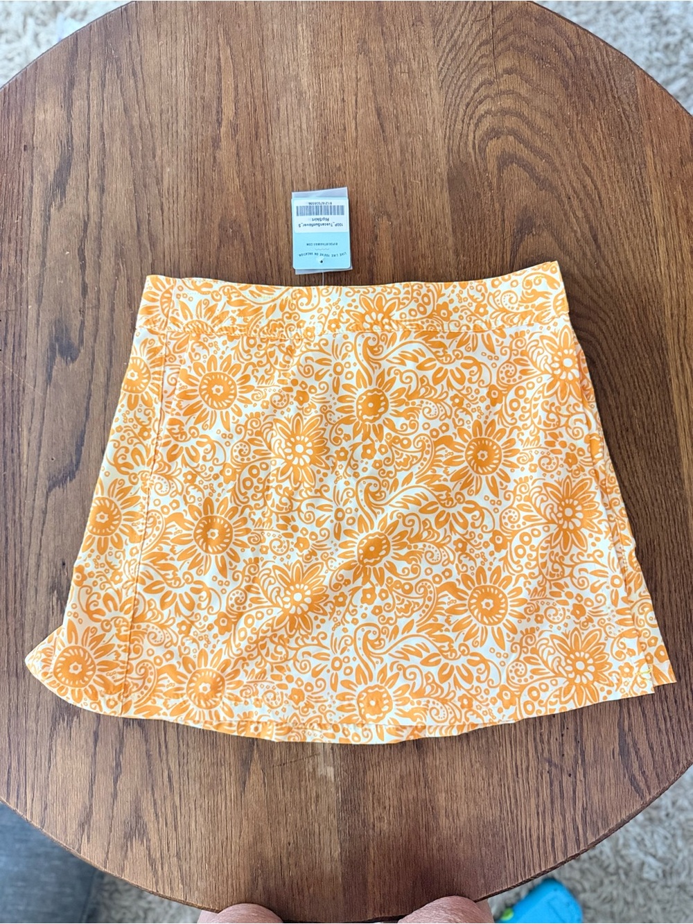RipSkirt Hawaii Women’s Small Orange White Floral Wrap Skirt Stretch Travel
